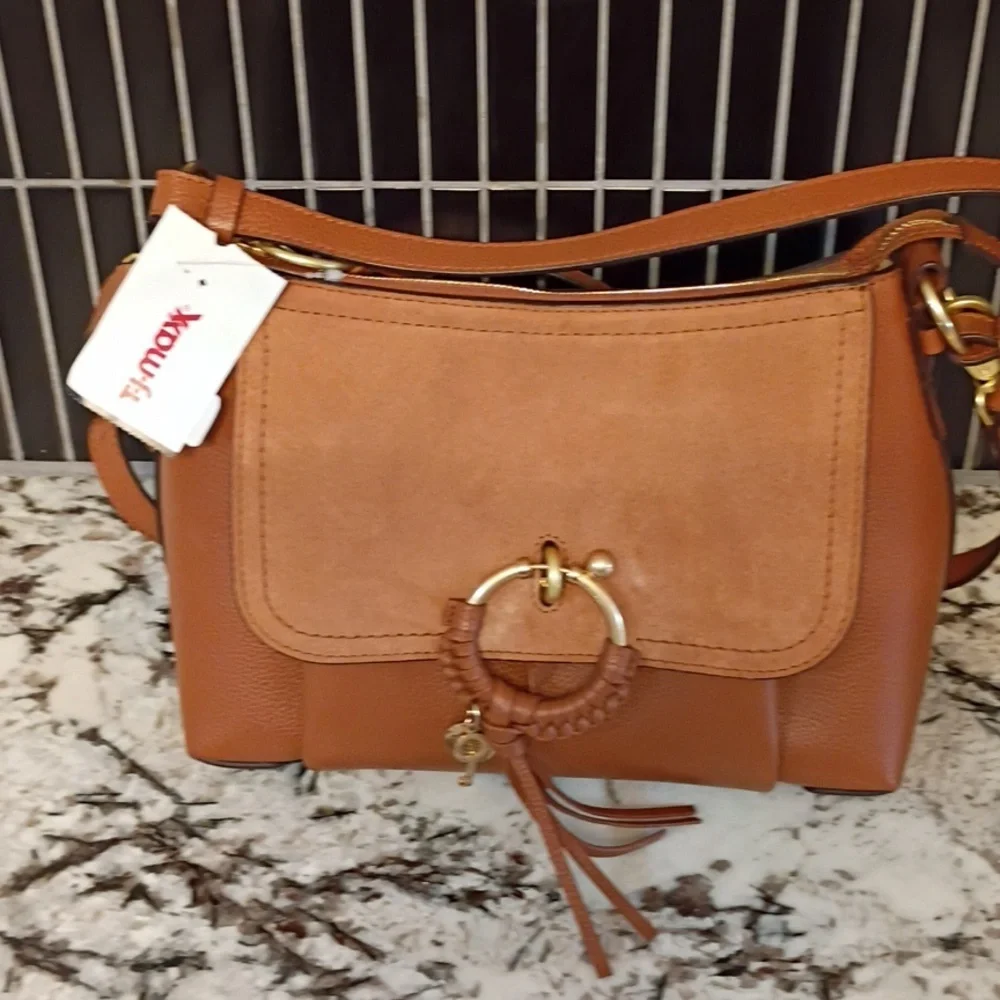 NWT See By Chloe Joan Leather Crossbody NWT In Tan - Picture 3 of 9